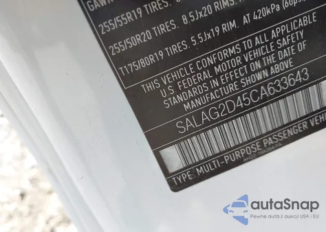 2012 Land Rover Lr4 z USA, uszkodzony, nr VIN SALAG2D45CA633643